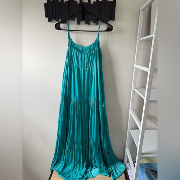 JOIE Women's Teal Spaghetti Strap Maxi Dress With Side Pockets Maxi Dress Sz M - Picture 3 of 13